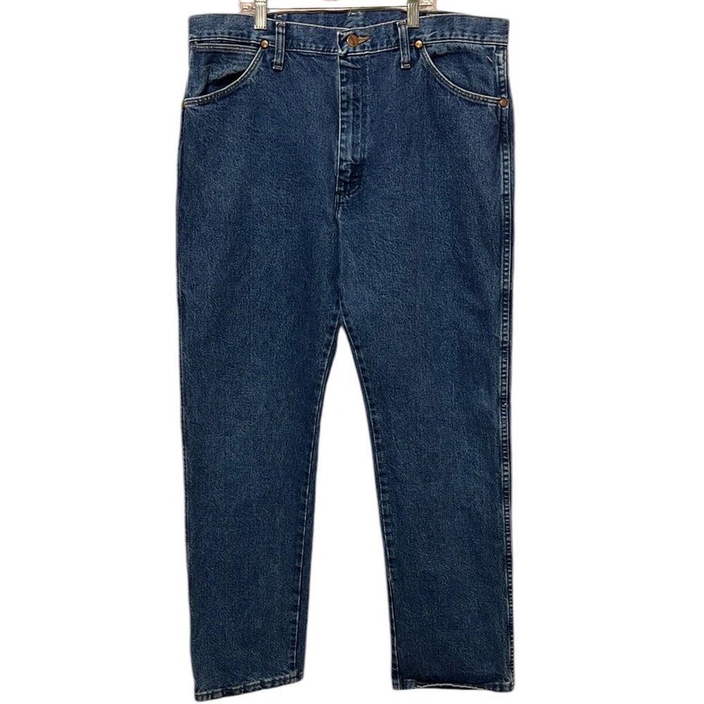 Wrangler Mens Medium Wash Blue Denim Western Cowboy Jeans 13MAFGK. Sz 36x32